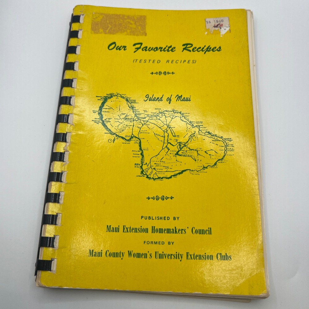 Vintage 1964 Our Favorite Recipes Maui Hawaii Homemakers Council Spiral Cookbook